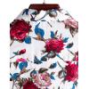 imageVATPAVE Mens 100 Cotton Hawaiian Shirts Floral Short Sleeve Button Down Shirts Summer Beach ShirtsWhiterose