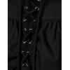 imageVATPAVE Mens Bandage Renaissance Shirts Gothic Pirate Cosplay Costume TopsBlack