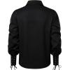 imageVATPAVE Mens Bandage Renaissance Shirts Gothic Pirate Cosplay Costume TopsDark Black