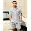 imageVATPAVE Mens Casual 2 Piece Outfits Short Sleeve Button Down Hawaiian Summer Shirts Beach Short SetsBlack