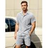 imageVATPAVE Mens Casual 2 Piece Outfits Short Sleeve Button Down Hawaiian Summer Shirts Beach Short SetsBlack