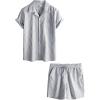 imageVATPAVE Mens Casual 2 Piece Outfits Short Sleeve Button Down Hawaiian Summer Shirts Beach Short SetsBlack