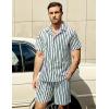 imageVATPAVE Mens Casual 2 Piece Outfits Short Sleeve Button Down Hawaiian Summer Shirts Beach Short SetsGreenwhite