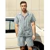 imageVATPAVE Mens Casual 2 Piece Outfits Short Sleeve Button Down Hawaiian Summer Shirts Beach Short SetsGreenwhite