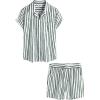 imageVATPAVE Mens Casual 2 Piece Outfits Short Sleeve Button Down Hawaiian Summer Shirts Beach Short SetsGreenwhite