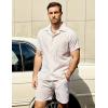 imageVATPAVE Mens Casual 2 Piece Outfits Short Sleeve Button Down Hawaiian Summer Shirts Beach Short SetsKhaki