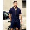 imageVATPAVE Mens Casual 2 Piece Outfits Short Sleeve Button Down Hawaiian Summer Shirts Beach Short SetsPure Navy