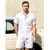 imageVATPAVE Mens Casual 2 Piece Outfits Short Sleeve Button Down Hawaiian Summer Shirts Beach Short SetsWhite