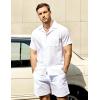 imageVATPAVE Mens Casual 2 Piece Outfits Short Sleeve Button Down Hawaiian Summer Shirts Beach Short SetsWhite