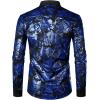 imageVATPAVE Mens Casual Luxury Print Dress Shirts Paisley Long Sleeve Button Down ShirtsBlue