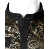 imageVATPAVE Mens Casual Luxury Print Dress Shirts Paisley Long Sleeve Button Down ShirtsGold