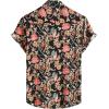 imageVATPAVE Mens Casual Short Sleeve Button Down Shirts Regular Fit Hawaiian Summer ShirtBlack Flower