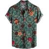 imageVATPAVE Mens Casual Short Sleeve Button Down Shirts Regular Fit Hawaiian Summer ShirtGreen