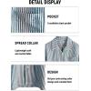 imageVATPAVE Mens Casual Striped Shirts Short Sleeve Button Down Summer Shirts Regular Fit Beach Shirts with PocketBlack Blue