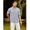 imageVATPAVE Mens Casual Striped Shirts Short Sleeve Button Down Summer Shirts Regular Fit Beach Shirts with PocketBlack Blue