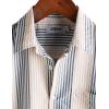 imageVATPAVE Mens Casual Striped Shirts Short Sleeve Button Down Summer Shirts Regular Fit Beach Shirts with PocketKhakigray White