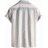imageVATPAVE Mens Casual Striped Shirts Short Sleeve Button Down Summer Shirts Regular Fit Beach Shirts with PocketKhakigray White