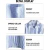 imageVATPAVE Mens Casual Striped Shirts Short Sleeve Button Down Summer Shirts Regular Fit Beach Shirts with PocketLight Blue