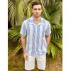 imageVATPAVE Mens Casual Striped Shirts Short Sleeve Button Down Summer Shirts Regular Fit Beach Shirts with PocketLight Blue