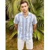 imageVATPAVE Mens Casual Striped Shirts Short Sleeve Button Down Summer Shirts Regular Fit Beach Shirts with PocketLight Blue