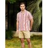 imageVATPAVE Mens Casual Striped Shirts Short Sleeve Button Down Summer Shirts Regular Fit Beach Shirts with PocketRed