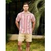 imageVATPAVE Mens Casual Striped Shirts Short Sleeve Button Down Summer Shirts Regular Fit Beach Shirts with PocketRed