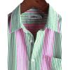 imageVATPAVE Mens Casual Striped Shirts Short Sleeve Button Down Summer Shirts Regular Fit Beach Shirts with PocketRose Green