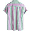 imageVATPAVE Mens Casual Striped Shirts Short Sleeve Button Down Summer Shirts Regular Fit Beach Shirts with PocketRose Green