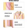 imageVATPAVE Mens Casual Striped Shirts Short Sleeve Button Down Summer Shirts Regular Fit Beach Shirts with PocketYellow Pink