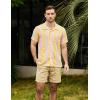 imageVATPAVE Mens Casual Striped Shirts Short Sleeve Button Down Summer Shirts Regular Fit Beach Shirts with PocketYellow Pink