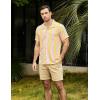 imageVATPAVE Mens Casual Striped Shirts Short Sleeve Button Down Summer Shirts Regular Fit Beach Shirts with PocketYellow Pink