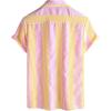 imageVATPAVE Mens Casual Striped Shirts Short Sleeve Button Down Summer Shirts Regular Fit Beach Shirts with PocketYellowpink White