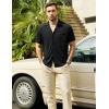 imageVATPAVE Mens Casual Summer Shirts Short Sleeve Button Down Shirts Fashion Textured Beach Hawaiian Shirts with PocketBlack