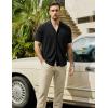 imageVATPAVE Mens Casual Summer Shirts Short Sleeve Button Down Shirts Fashion Textured Beach Hawaiian Shirts with PocketBlack