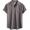 imageVATPAVE Mens Casual Summer Shirts Short Sleeve Button Down Shirts Fashion Textured Beach Hawaiian Shirts with PocketGray