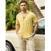imageVATPAVE Mens Casual Summer Shirts Short Sleeve Button Down Shirts Fashion Textured Beach Hawaiian Shirts with PocketKhaki