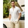 imageVATPAVE Mens Casual Summer Shirts Short Sleeve Button Down Shirts Fashion Textured Beach Hawaiian Shirts with PocketWhite