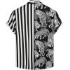 imageVATPAVE Mens Flamingo Hawaiian Sets Casual Short Sleeve Button Down Shirts Beach OutfitsBlack Leopard