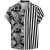 imageVATPAVE Mens Flamingo Hawaiian Sets Casual Short Sleeve Button Down Shirts Beach OutfitsBlack Leopard