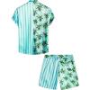 imageVATPAVE Mens Flamingo Hawaiian Sets Casual Short Sleeve Button Down Shirts Beach OutfitsBlue