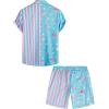 imageVATPAVE Mens Flamingo Hawaiian Sets Casual Short Sleeve Button Down Shirts Beach OutfitsBlue Flamingo