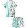 imageVATPAVE Mens Flamingo Hawaiian Sets Casual Short Sleeve Button Down Shirts Beach OutfitsCyan