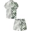 imageVATPAVE Mens Flamingo Hawaiian Sets Casual Short Sleeve Button Down Shirts Beach OutfitsGreen Coconut