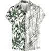 imageVATPAVE Mens Flamingo Hawaiian Sets Casual Short Sleeve Button Down Shirts Beach OutfitsGreen Coconut