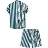 imageVATPAVE Mens Flamingo Hawaiian Sets Casual Short Sleeve Button Down Shirts Beach OutfitsNavy Parrot