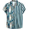 imageVATPAVE Mens Flamingo Hawaiian Sets Casual Short Sleeve Button Down Shirts Beach OutfitsNavy Parrot