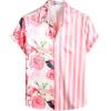 imageVATPAVE Mens Flamingo Hawaiian Sets Casual Short Sleeve Button Down Shirts Beach OutfitsPink