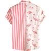 imageVATPAVE Mens Flamingo Hawaiian Sets Casual Short Sleeve Button Down Shirts Beach OutfitsPink Flamingo