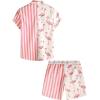 imageVATPAVE Mens Flamingo Hawaiian Sets Casual Short Sleeve Button Down Shirts Beach OutfitsPink Flamingo