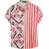 imageVATPAVE Mens Flamingo Hawaiian Sets Casual Short Sleeve Button Down Shirts Beach OutfitsRed Flamingo